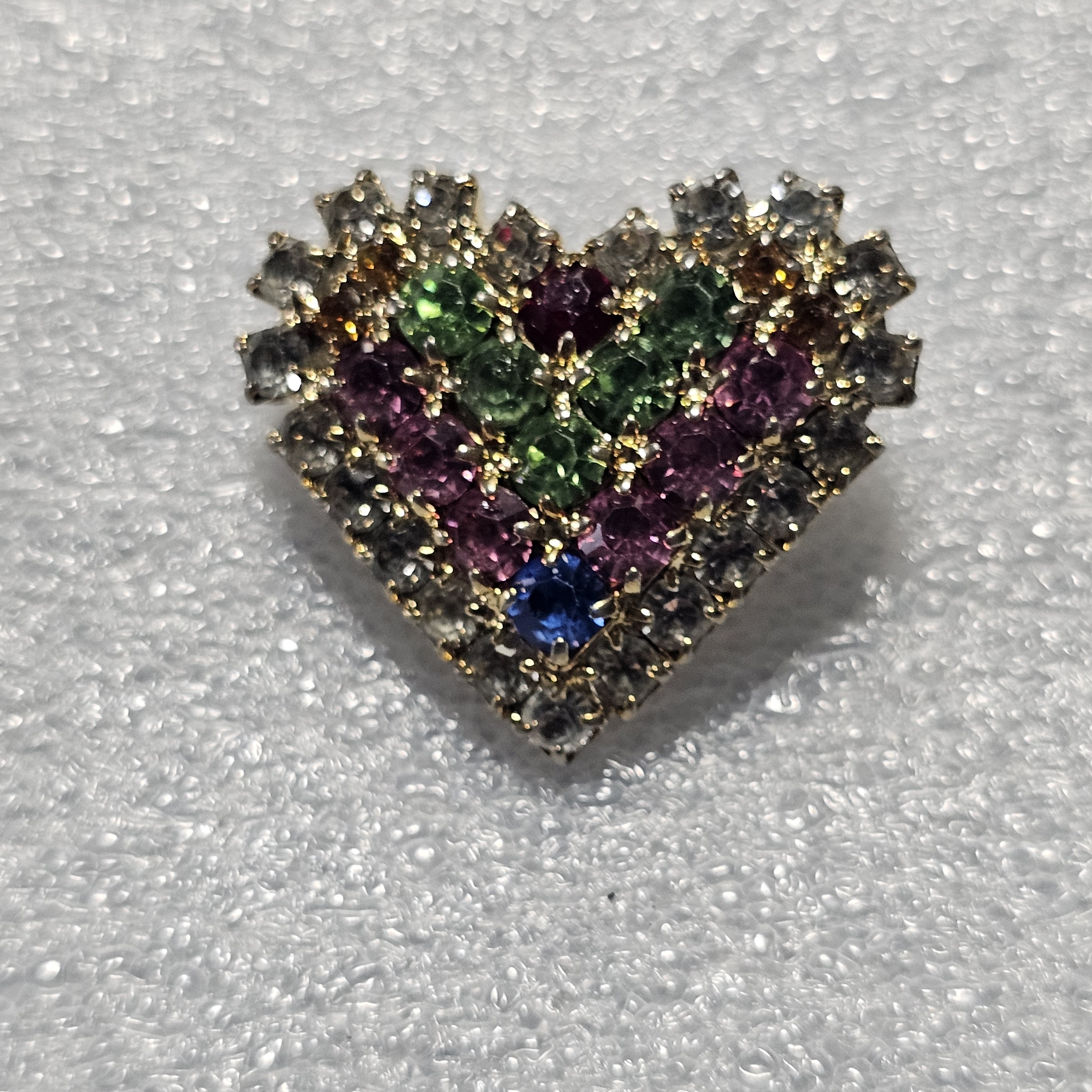 Stanley Gold Multicolor Vintage Heart Brooch 29$